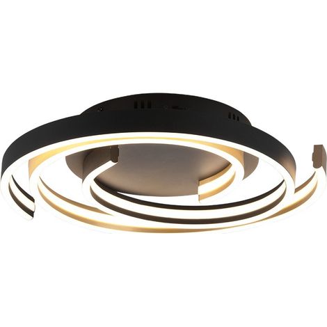 Plafoniera LED, metallo, ottone satinato, D50 cm, Caya (1/5)