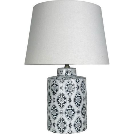 Traditional Table Lamp and Shade - Ceramic - L20 x W20 x H43 cm