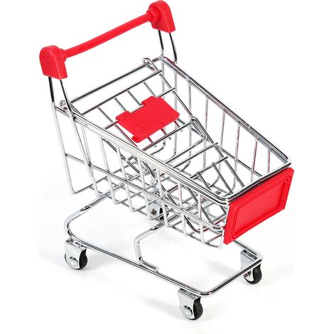 Jouet pour perroquet, perruche, perruche, calopsitte, outil de croissance de l'intelligence, caddie de supermarché rouge (1/5)