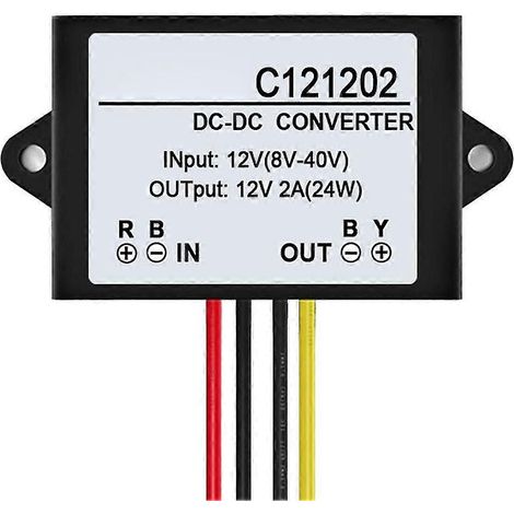 Adaptateur régulateur/stabilisateur de tension étanche C121202 DC 12 V vers DC 12 V 2 A (1/2)