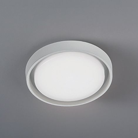 Alu Applique et Plafonnier à LED 25W Rond 27 cm en Aluminium Blanc Mat Diffuseur en Polycarbonate Satiné Indice de Protection IP54