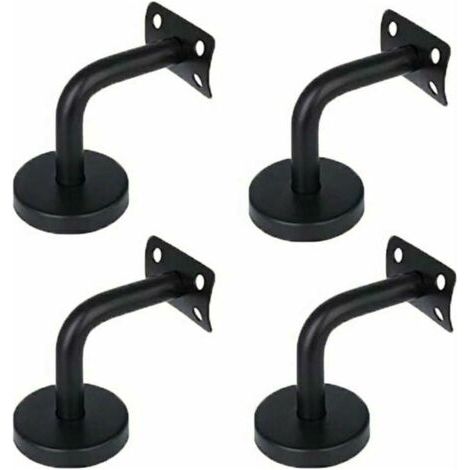Ensemble de 4 supports de main courante en acier inoxydable, conçus pour supporter les mains courantes murales dans les couloirs, les escaliers et les lofts intérieurs. (1/4)