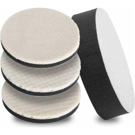 Polissage de Voiture en Laine et éponges 125mm, Lot de 4 Bonnet de Polissage éponge Tampons Disque de Polissage pour Machine à Polir Polisseuse Rectifieuse Polisseuse de Voiture