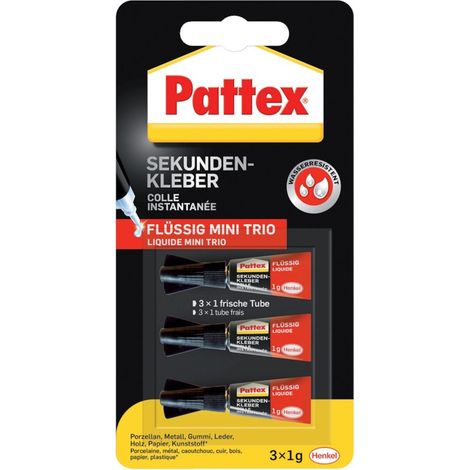 Pattex Sekundenkleber Mini Trio 3x 1 g Sekundenkleber (1/5)