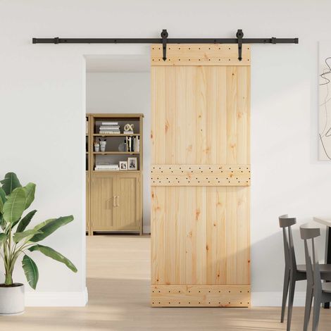 Teenpull – Schiebetür NARVIK Natürlich und Schwarz 80 x 210 cm (213,5 cm) (1/5)