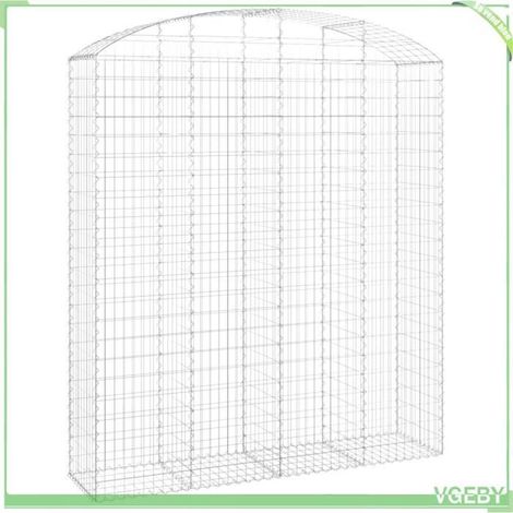 Panier de gabions arqué - FAFEICY - 153481 - 200x50x220/240 cm - Fer galvanisé - Fil 3,5 mm (1/4)