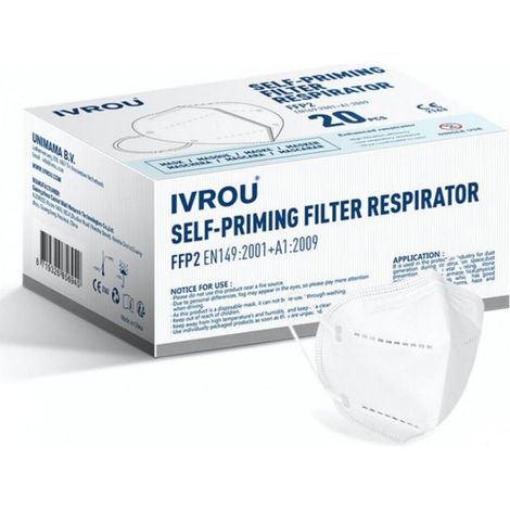 mascarilla ffp2 blanca envasada individualmente (caja 20 unidades) (1/2)