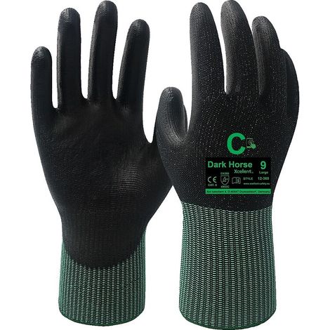 Gants 12-360 Enduction PU Jauge 13 anticoupure C noir taille 9 - la paire - XCELLENT