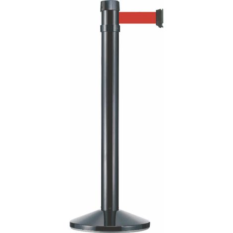 Schwarzer Pfosten – ca. 4 m Gurtband – Rot – h980 x ø 80