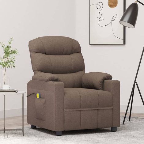 Fauteuil de massage,Fauteuil Relax,Chaise Massage Taupe Tissu FNNF268351 (1/5)