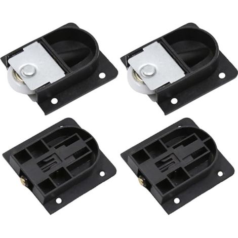 Lot de 4 portes coulissantes pour meubles de placard supérieur sous roulement roulette (1/5)