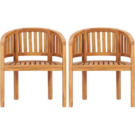 INLIFE Chaises en forme de banane 2 pcs Bois de teck solide (1/5)
