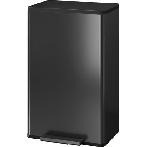 Poubelle cuisine 45L à pédale couvercle fermeture douce bac intérieur amovible (1/4)