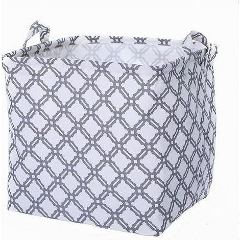 TRADE SHOP - Cesto Contenitore Porta Biancheria Bucato Manici Tessuto Grigio 33x33x31cm 79206 - (1/2)