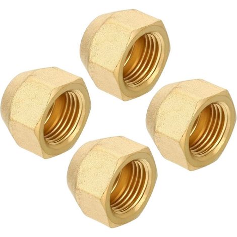 Tapón de compresión de latón 1/2-20 UNF, 2 piezas. Válvula de cierre externa de 45 grados para conexión de tubo de brida de aire acondicionado HVAC - 5/8-18UNF (1/5)