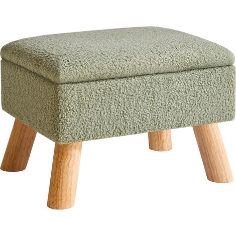 Pouf Salon avec Rangement, Repose Pied Rembourré, Vert HBD042GR (1/5)