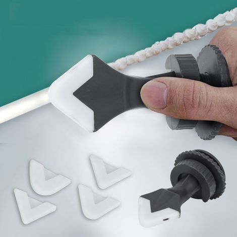 Kit de mastic 9 pièces avec raclette en silicone, outil de mastic, accessoires et plastique (1/5)
