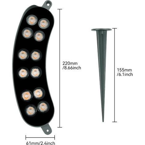 (RGB-1Pack) Lampe LED extérieure à fixer aux arbres, étanche IP65, avec piquet de terre, pour jardin, cour ou allée. (1/5)