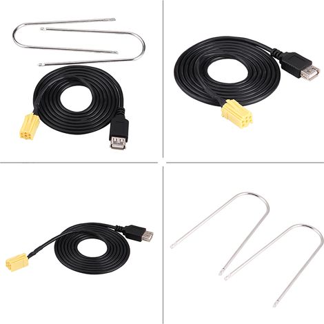 Adaptateur USB avec prise ISO 6 broches pour Alfa Romeo Fiat Grande Punto, câble connecteur auto mini (1/5)