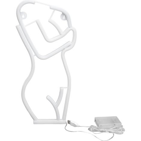Lumière néon LED en forme de corps, décorative murale, alimentée par USB, pour chambre, bar, fête, mariage, rose. (1/5)