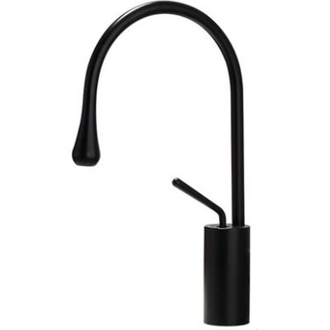 Robinet de salle de bain en laiton massif noir, mitigeur haut, robinet de lavabo à poser (1/4)