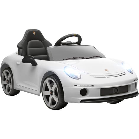 Macchina per Bambini 3-5 Anni con Licenza Ufficiale RUF GT, Telecomando, Cintura di Sicurezza e Musica, Bianco