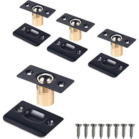 Loquet à Bille de Porte, Réglable Fermeture à Bille Verrou de Boule de Porte en Acier Inoxydable Cuisine Domicile Placard Penderie Porte Armoire Placard(4 PCS en noir) (1/4)