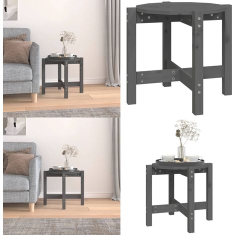 Couchtisch Grau Ø 52,5x45 cm Massivholz Kiefer - Couchtisch - Holzmöbel - Esszimmertisch - Wohnzimmerdeko - Kiefernholzmöbel - Home & Living (1/5)