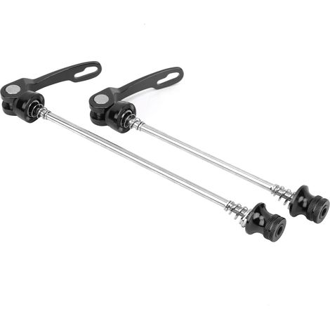 Lot de 2 axes de roue de vélo à blocage rapide pour VTT et vélo de route, noir (1/5)