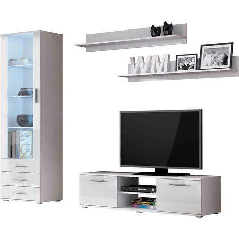 Conjunto de salón Tornola 110, Blanco + Blanco brillante