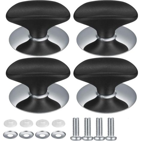 4 Pièces Boutons de Couvercle Poele, Casserole Couvercle Boutons, Bouton de Remplacement de Couvercle Cuisine pour Couvercle Verre, Poignée de Casseroles et Poêles
