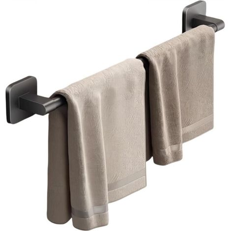 Porte-serviettes mural sans perçage - accessoires de salle de bain (gris 40 cm) (1/4)