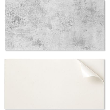 Panel de vinilo decorativo para cocina o ba帽o, 100x50 cm, textura de hormig贸n visto.