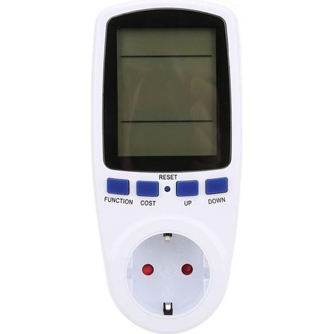 Moniteur D'Utilisation de L'éLectricité Du Compteur de Puissance, avec éCran LCD RéTro-éClairé, Avertissement de Surcharge Watt Volt AmpèRemèTre pour Maison Prise EuropéEnne