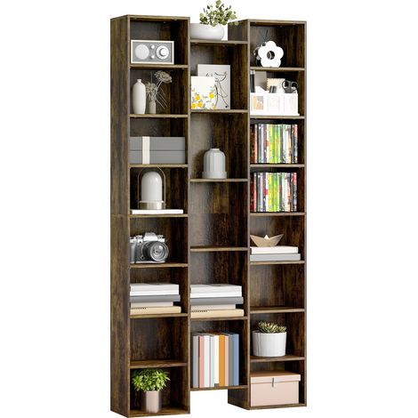 21-Compartment Bookshelf-Versatile Storage Solution for Home and Office Organization