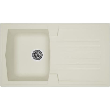 FREGADERO DE COCINA DE INSERCIÓN STRADOUR 1 BANDEJA + 1 DESAGÜE ARENA - R SINE - 86 X 50 CM - BLANCO