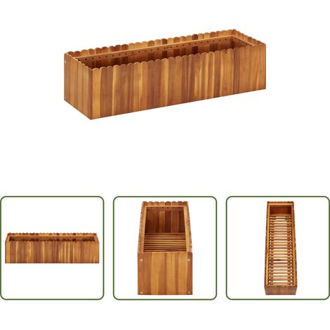 Hochbeet - Garten-Hochbeet 100 x 30 x 25 cm Massivholz Akazie (1/5)