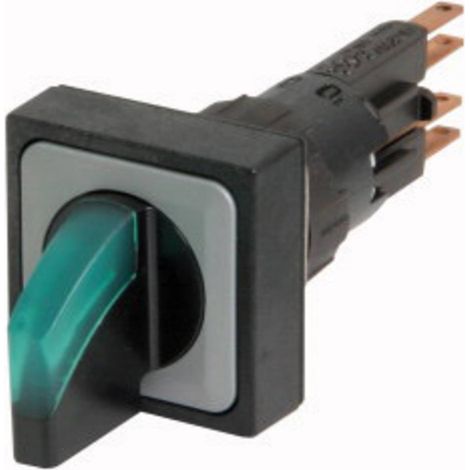 Commutateur rotatif lumineux 2 positions vert à accrochage EATON Q25LWK1R-GN (1/2)