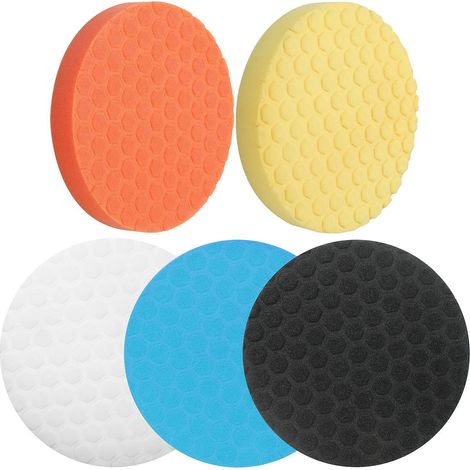 Ensemble de 5 tampons de lustrage hexagonaux en relief pour voiture, 15 cm (6 pouces) (1/5)