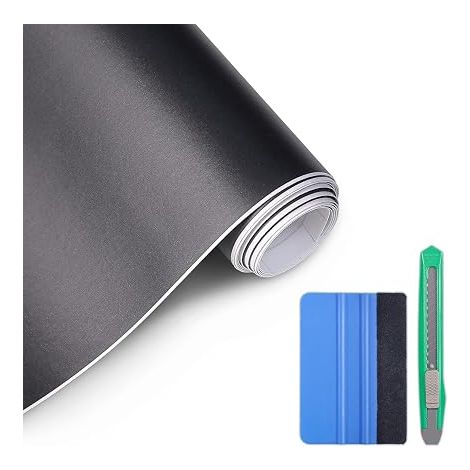 Matte Black Covering 30 x 300 cm + Tools, Bubble-Free Car Covering, Adhesive Car Stickers for Interiors and Exteriors Cars, Motorcycles and Bikes (1/5)