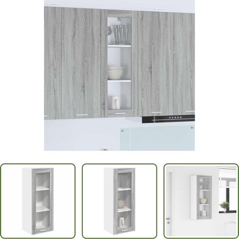 Holzwerkstoff - Hängeschrank Graues Sonoma 40 x 31 x 100 cm Holzwerkstoff (1/5)