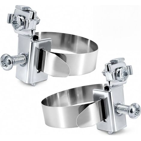 Lot de 2 Colliers de Serrage de Mise à la Terre 8-52 mm, Collier Équipotentiel en Acier Inoxydable Galvanisé pour Fixation Câble, Tuyaux et Connexion Électrique (1/5)