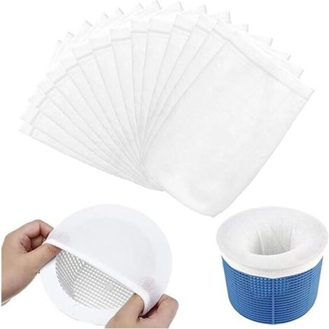 15 Pièces Chaussettes de Skimmer pour Piscine, Chaussettes Filtre en Nylon Élastique Ultra Fine, Reutilisables pour Panier Skimmer, Retiennent Pollen, Feuilles et Cheveux