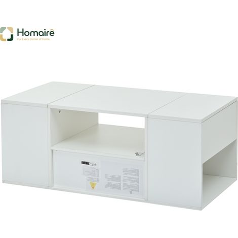 Couchtisch aus Spanplatte weiß und Polyester 100 x 50 x 40 cm HOMAIRE (1/5)