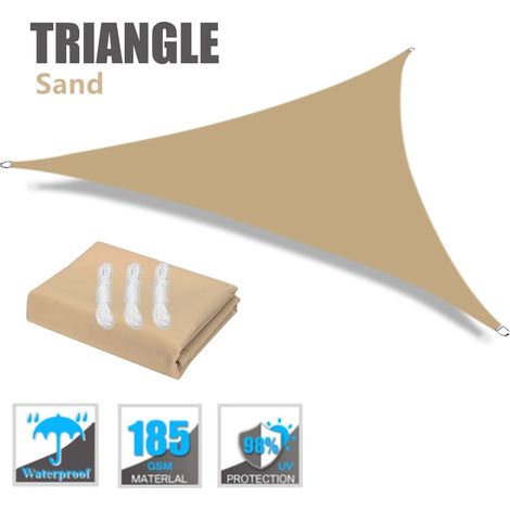 (Jaune sable, 3 x 3 x 3 m) Store extérieur imperméable, protection UV à 98 % (1/5)