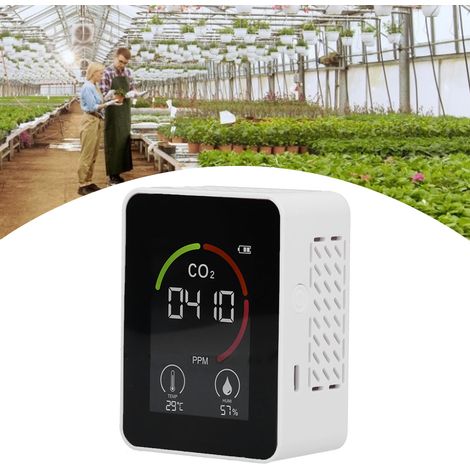 Intelligenter Kohlendioxid-Detektor, USB-Ladefunktion, Infrarot-, Temperatur-, Feuchtigkeits- und Luftqualitätsüberwachung, weiß (1/5)