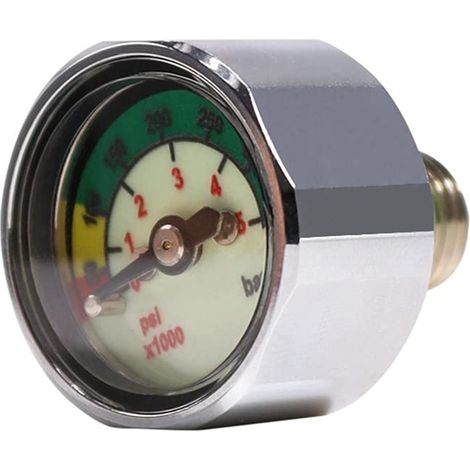 Pressure gauge for scuba diving cylinder, 2.5 cm face, 350 bar/5000 PSI, 7/16" - 20UNF (1/5)