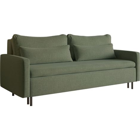 Selsey Umpro – 3-Sitzer Sofa mit Schlaffunktion und Bettkasten, Chenille, Dunkelgrün