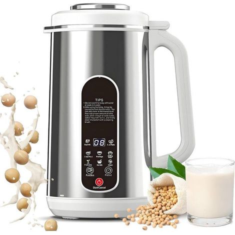 Machine Lait Végétal 1.2L 12 Lames, Timer 24h Nettoyage Auto Amande Soja