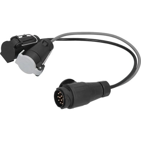 Adaptateur de prise remorque 13 broches vers 7 broches 12V, en plastique PVC et laiton, pour caravanes et camping-cars européens standard (1/5)